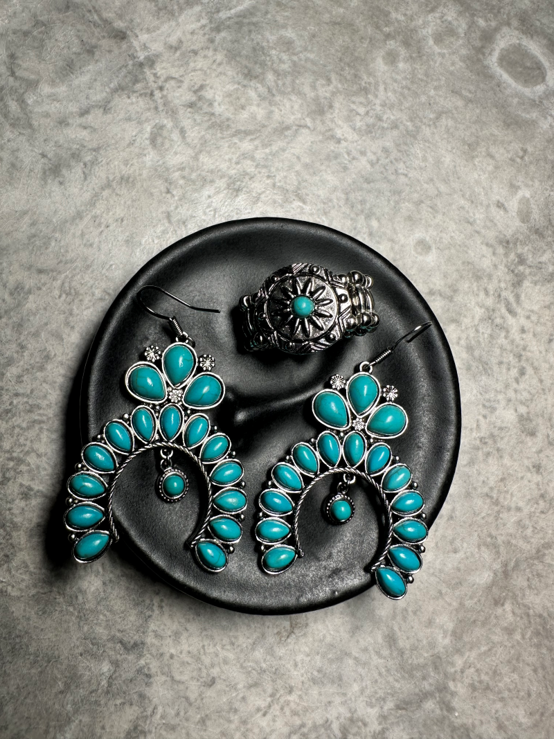 Turquoise Crescent Earings